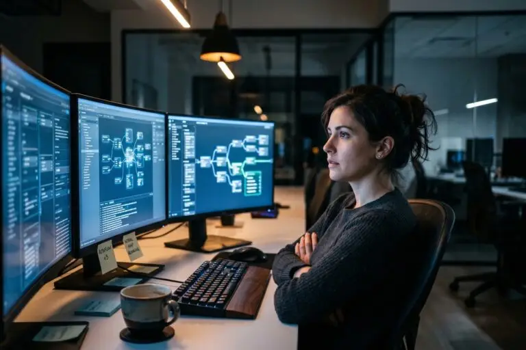 Agentic AI explained with a visual of an autonomous AI agent making decisions in an automated workflow