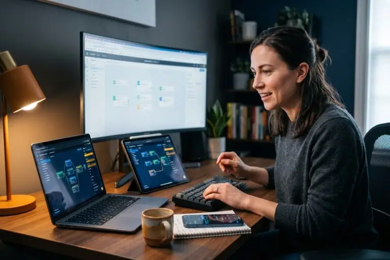 Side-by-side comparison of top AI automation tools worth paying for displayed on a laptop screen