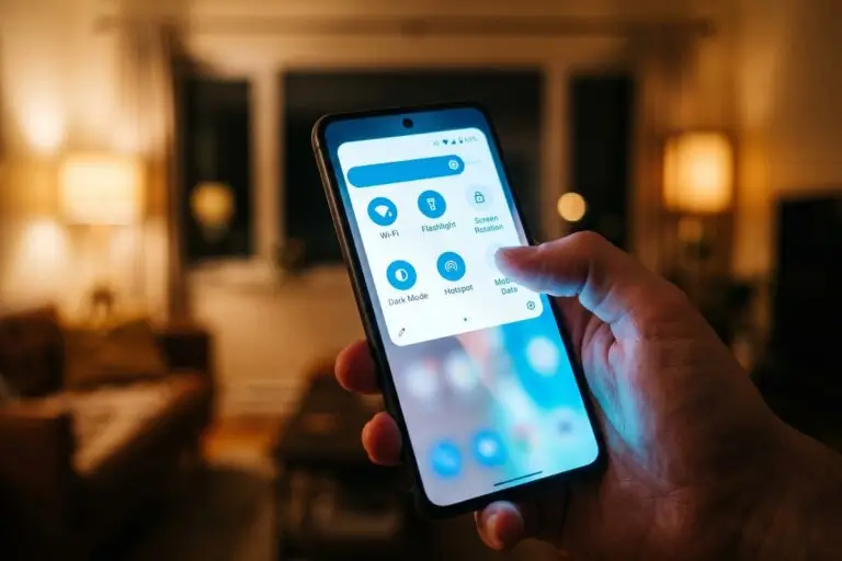 Android quick settings panel open on a smartphone showing hidden toggle tricks