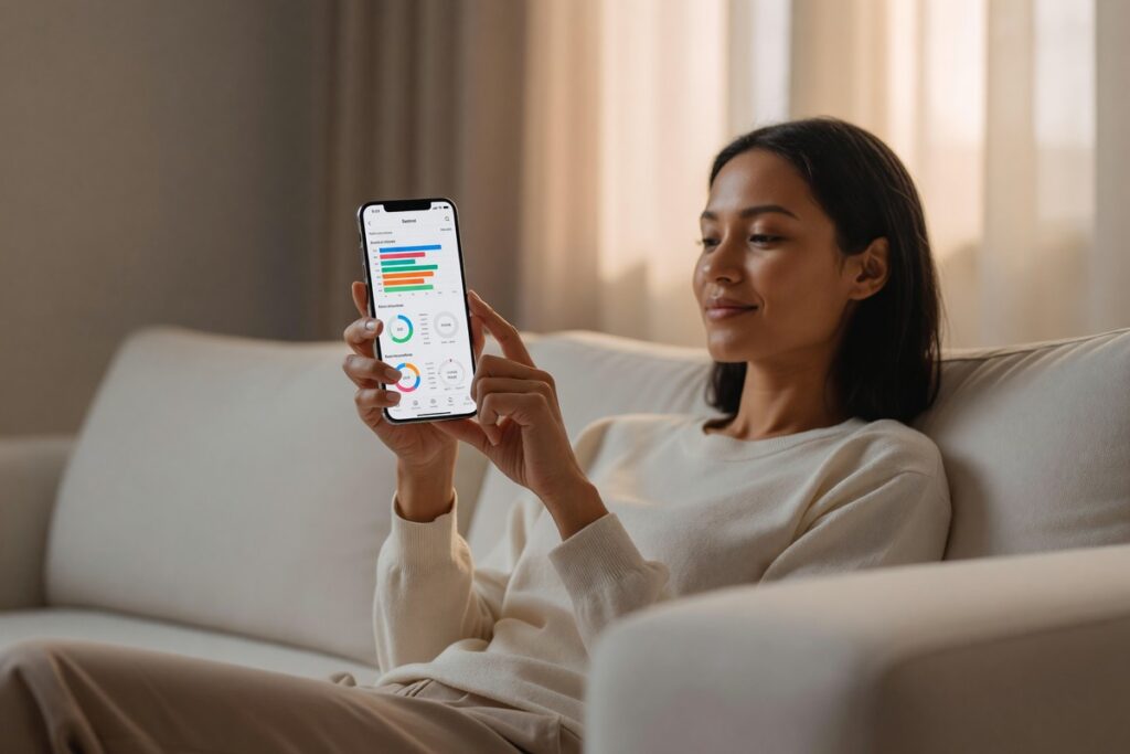 Person using phone screen time tools to set daily app limits on a smartphone