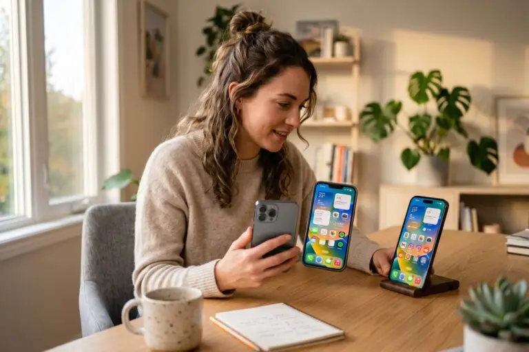 Side-by-side comparison of iPhone widgets and Android widgets on home screens