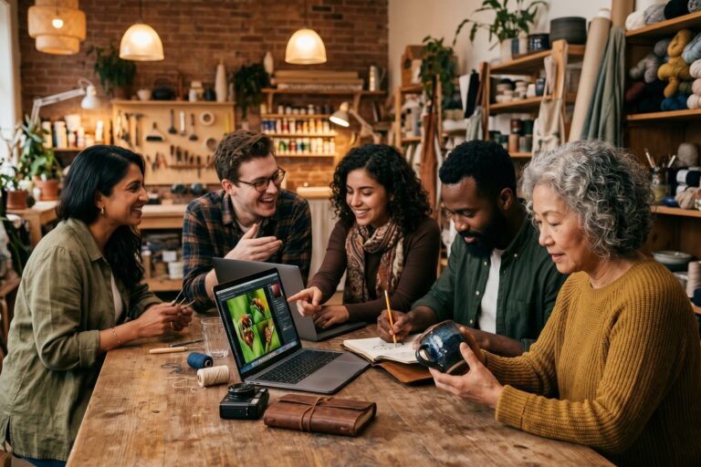 Niche community members engaging online to build loyal digital reach