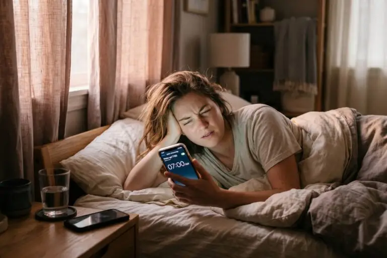 Person adjusting phone alarm hacks settings to wake up on time as a heavy sleeper