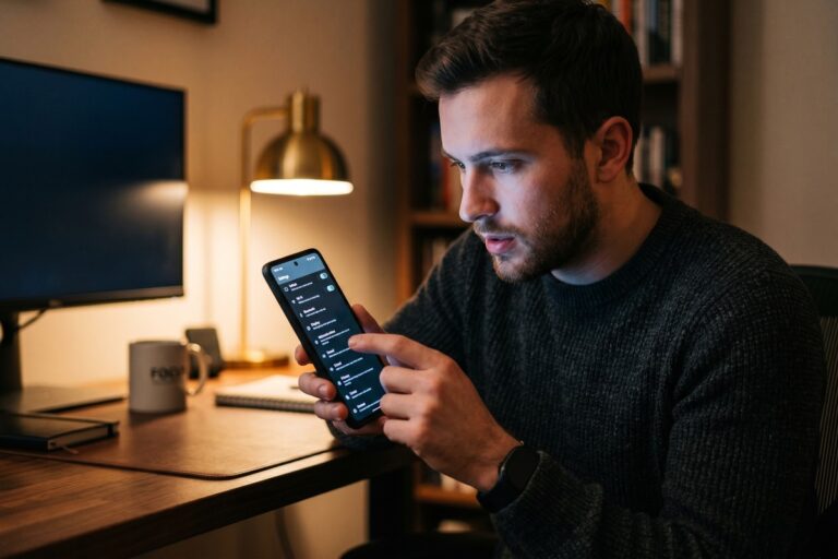 Person adjusting phone storage settings on a smartphone screen