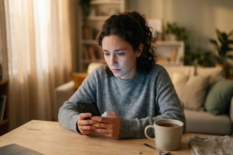 Smartphone screen showing read receipt checkmarks in a messaging app conversation