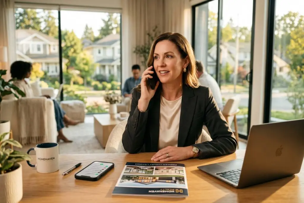 Real estate agent using phone contact organization hacks to manage leads on a smartphone